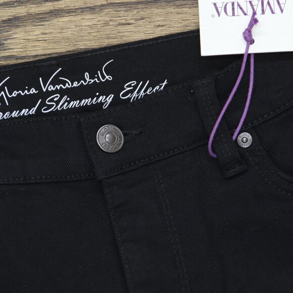 NWT Gloria Vanderbilt Capri Jeans with High Rise Straight Standard Black 10 - Picture 5 of 8